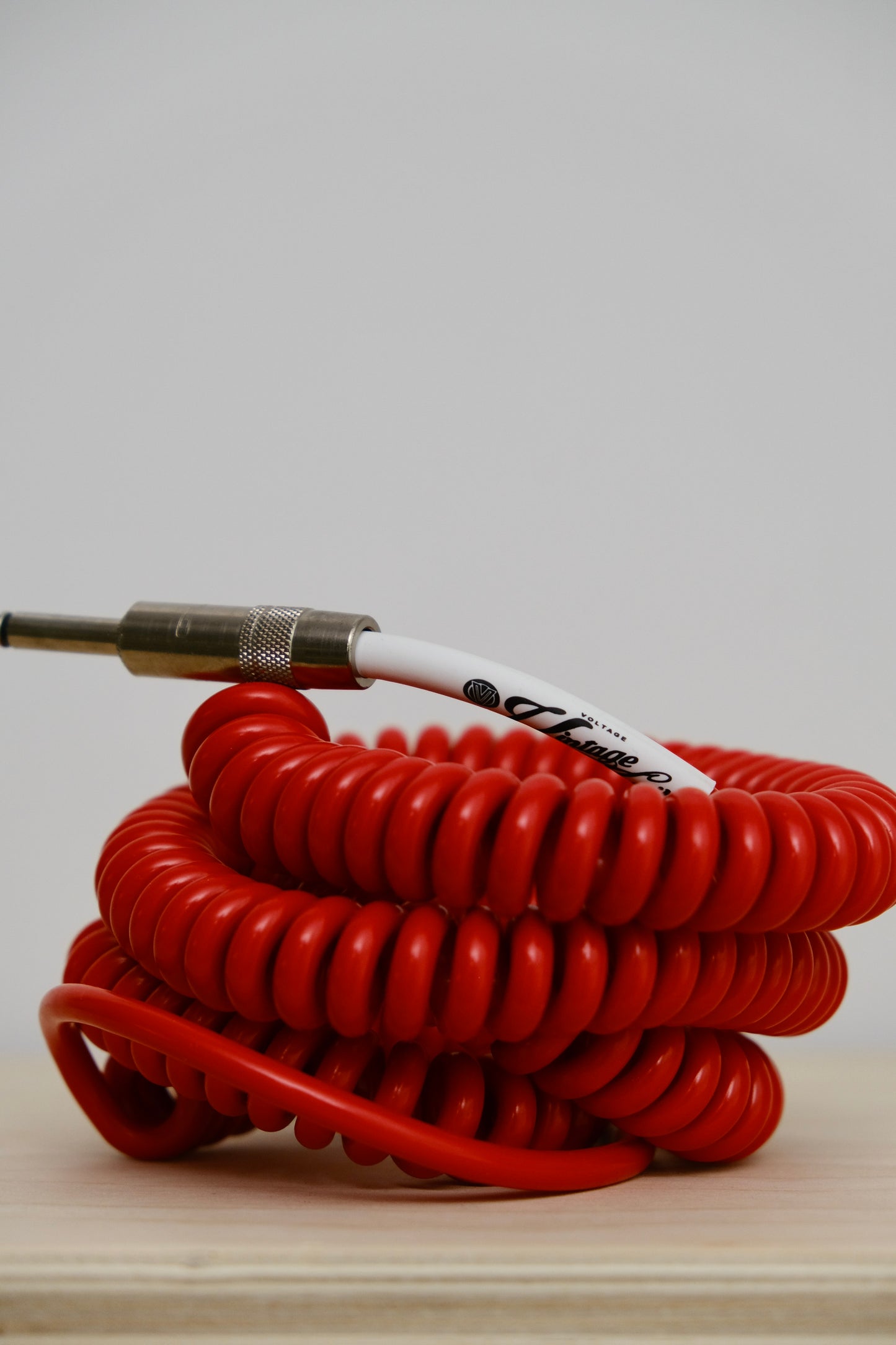 Voltage Cable Co. Vintage Coil Instrument Cable 25' - Red Straight to Straight Plugs