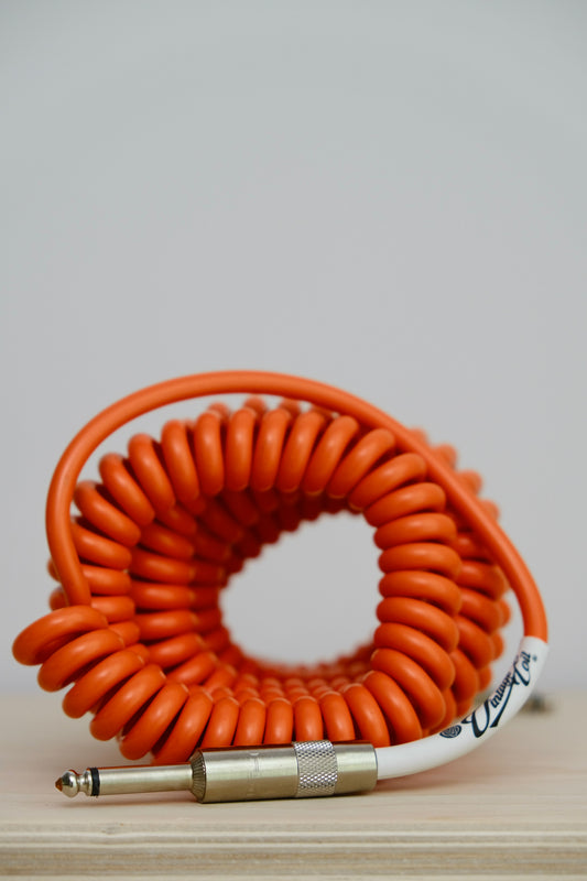 Voltage Cable Co. Vintage Coil Instrument Cable 25' - Orange Straight to Straight Plugs