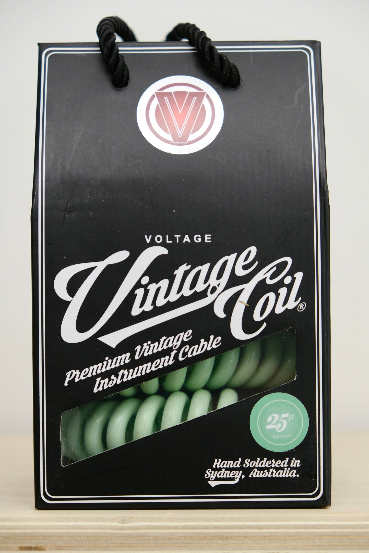 Voltage Cable Co. Vintage Coil Instrument Cable 25' - Surf Green Straight to Straight Plugs