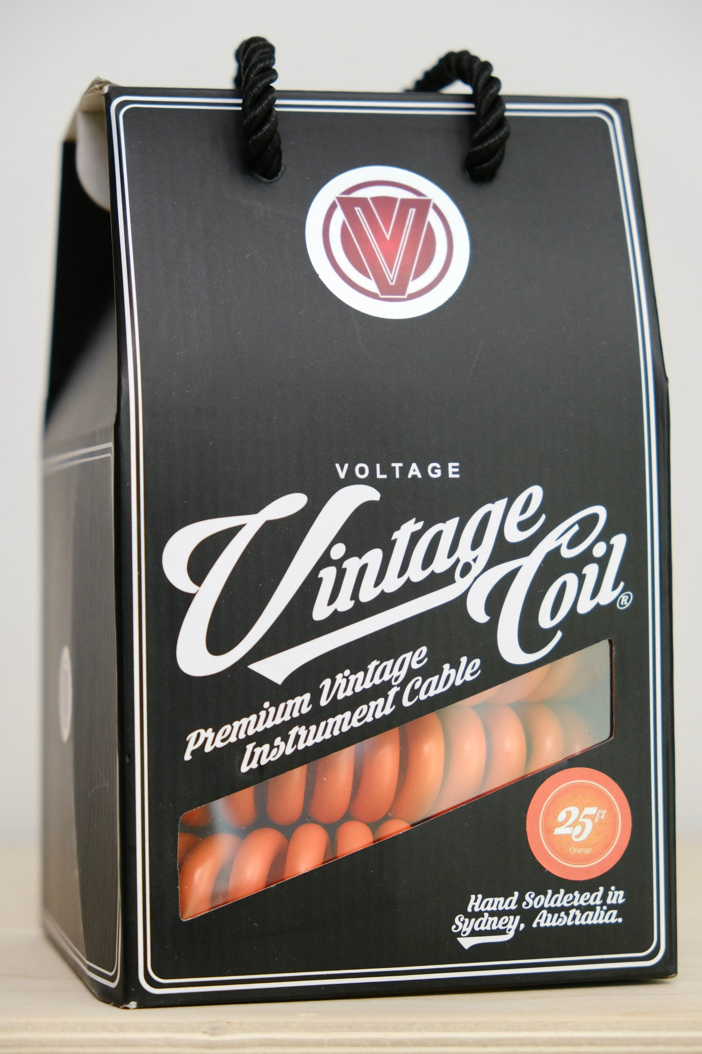 Voltage Cable Co. Vintage Coil Instrument Cable 25' - Orange Straight to Straight Plugs