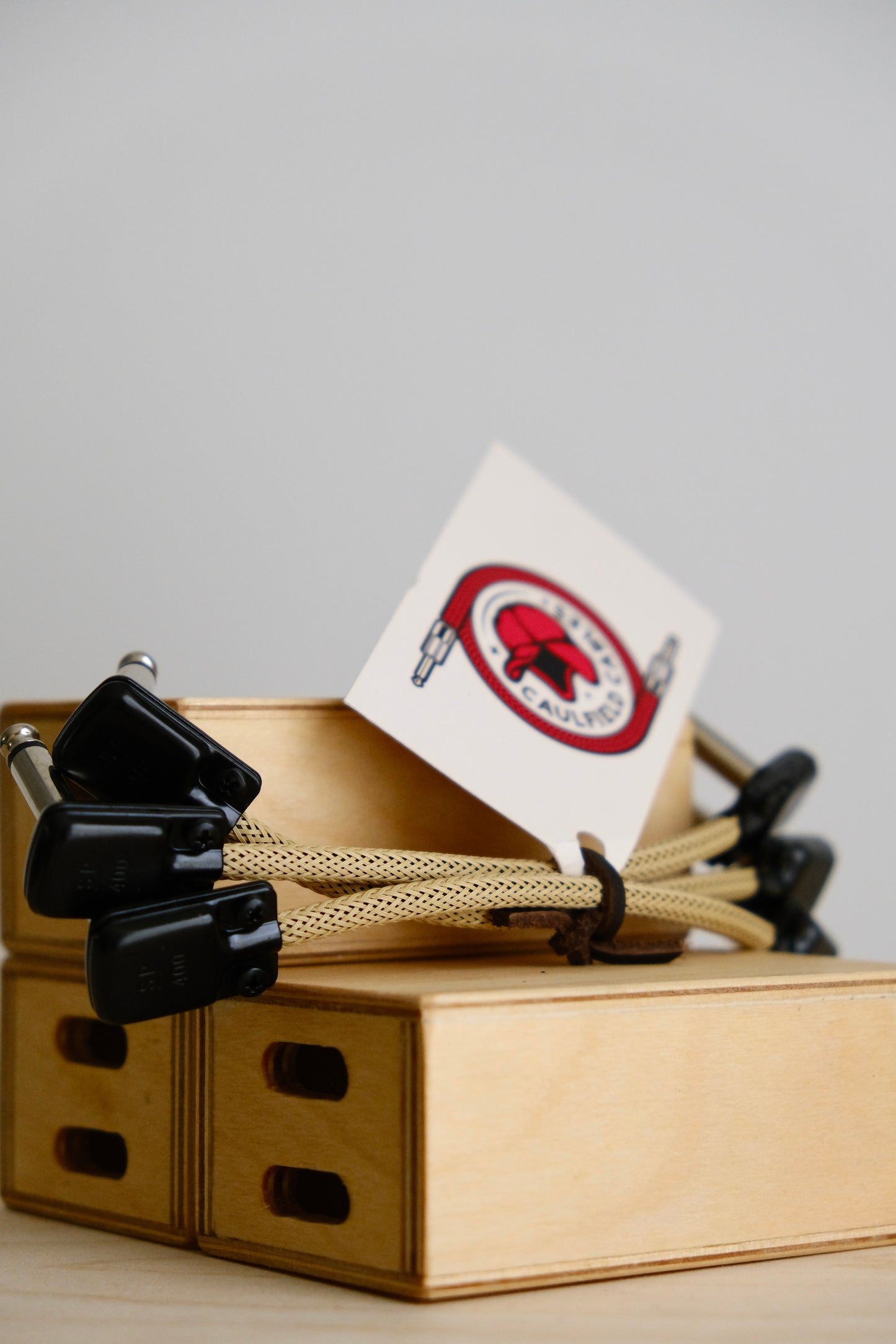 Caulfield Cables 6in Patch Cables (3pack) / Vanilla Sands w/ Black Plugs