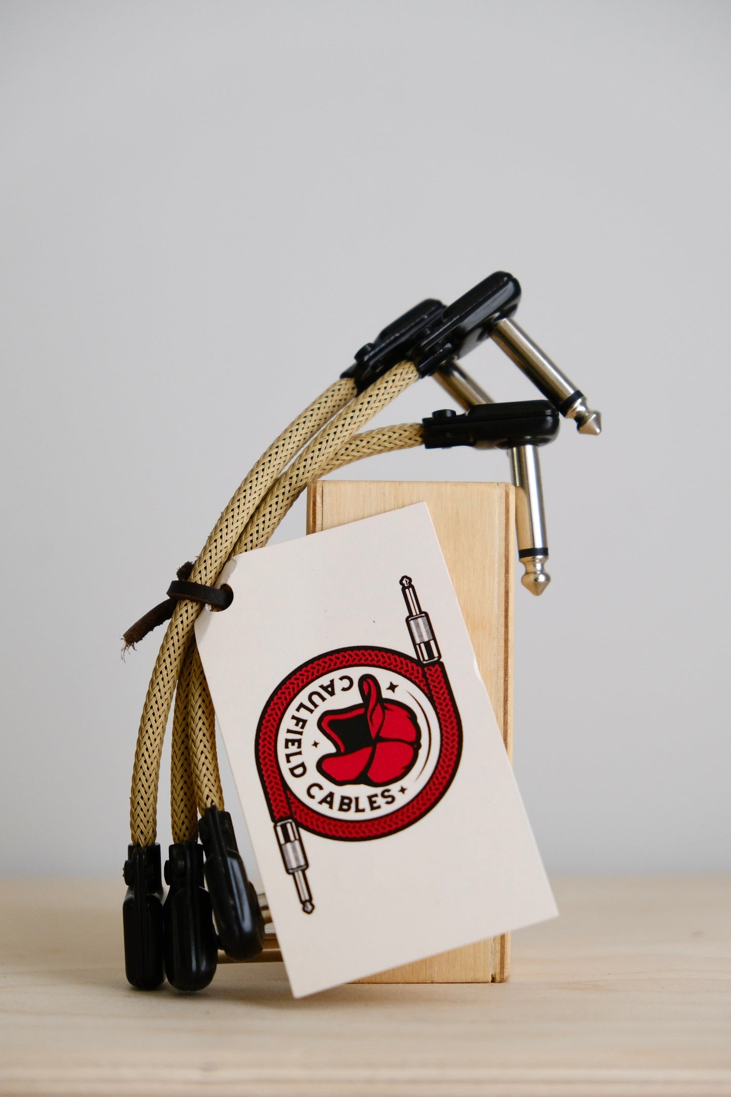 Caulfield Cables 6in Patch Cables (3pack) / Vanilla Sands w/ Black Plugs