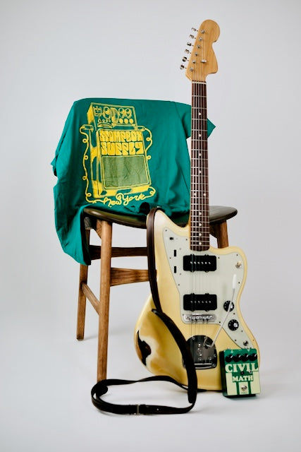 Green tee with yellow ink