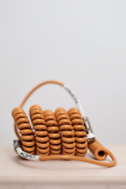 Voltage Coily Cable Right Angle to Right Angle 25 ft - Caramel