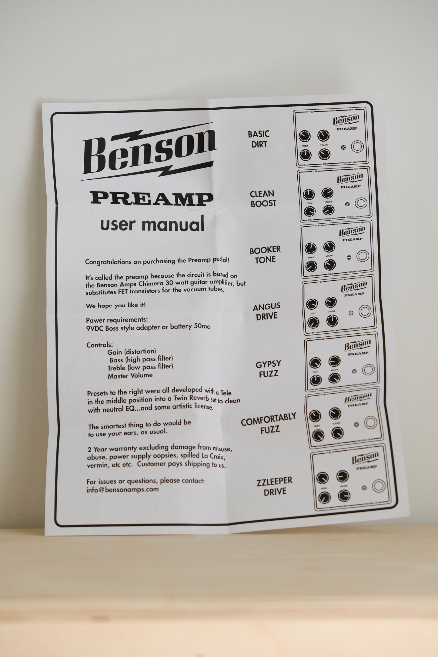 Benson Preamp Black Bobbin Shell Pink Sparkle