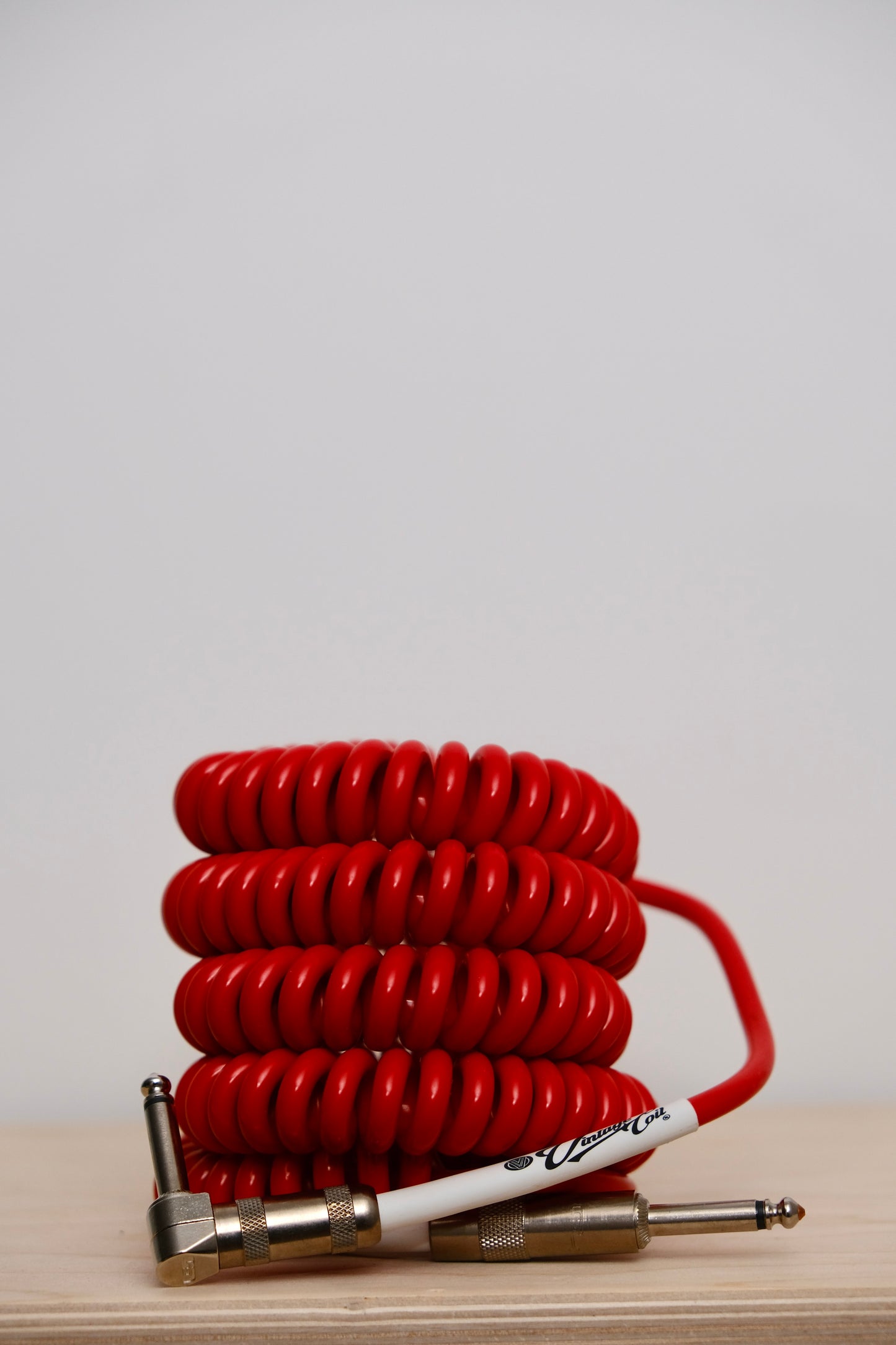 Voltage Cable Co. Vintage Coil Instrument Cable 25' - Red Straight to Right Angle Plugs