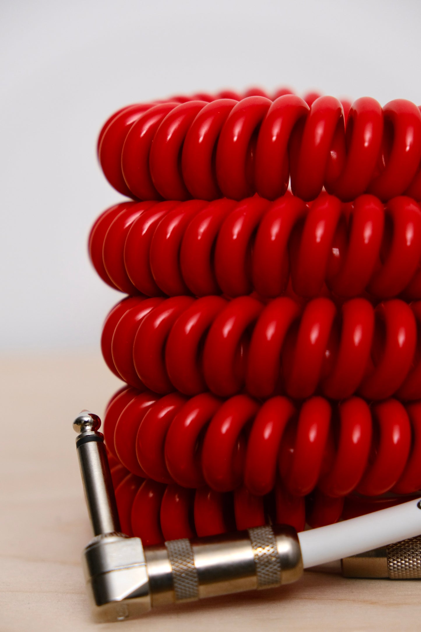 Voltage Cable Co. Vintage Coil Instrument Cable 25' - Red Straight to Right Angle Plugs