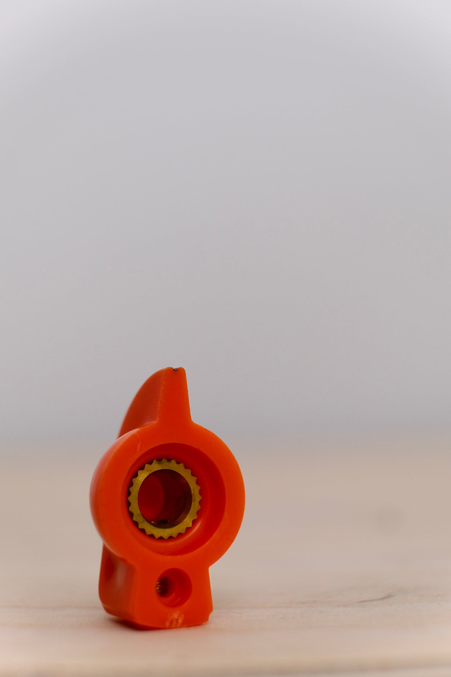 Orange Chicken Head Knob with Brass Insert