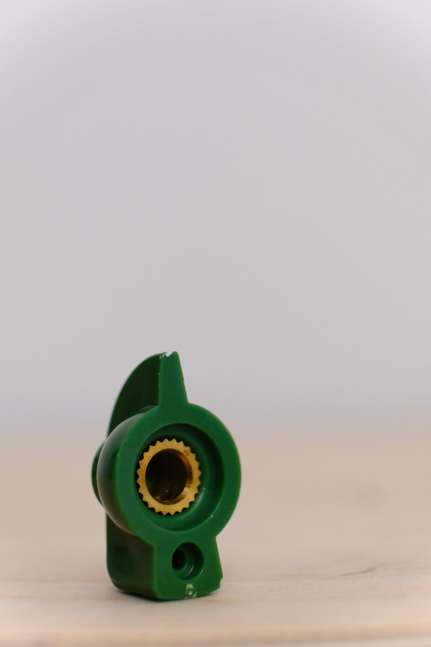 Green Chicken Head Knob with Brass Insert