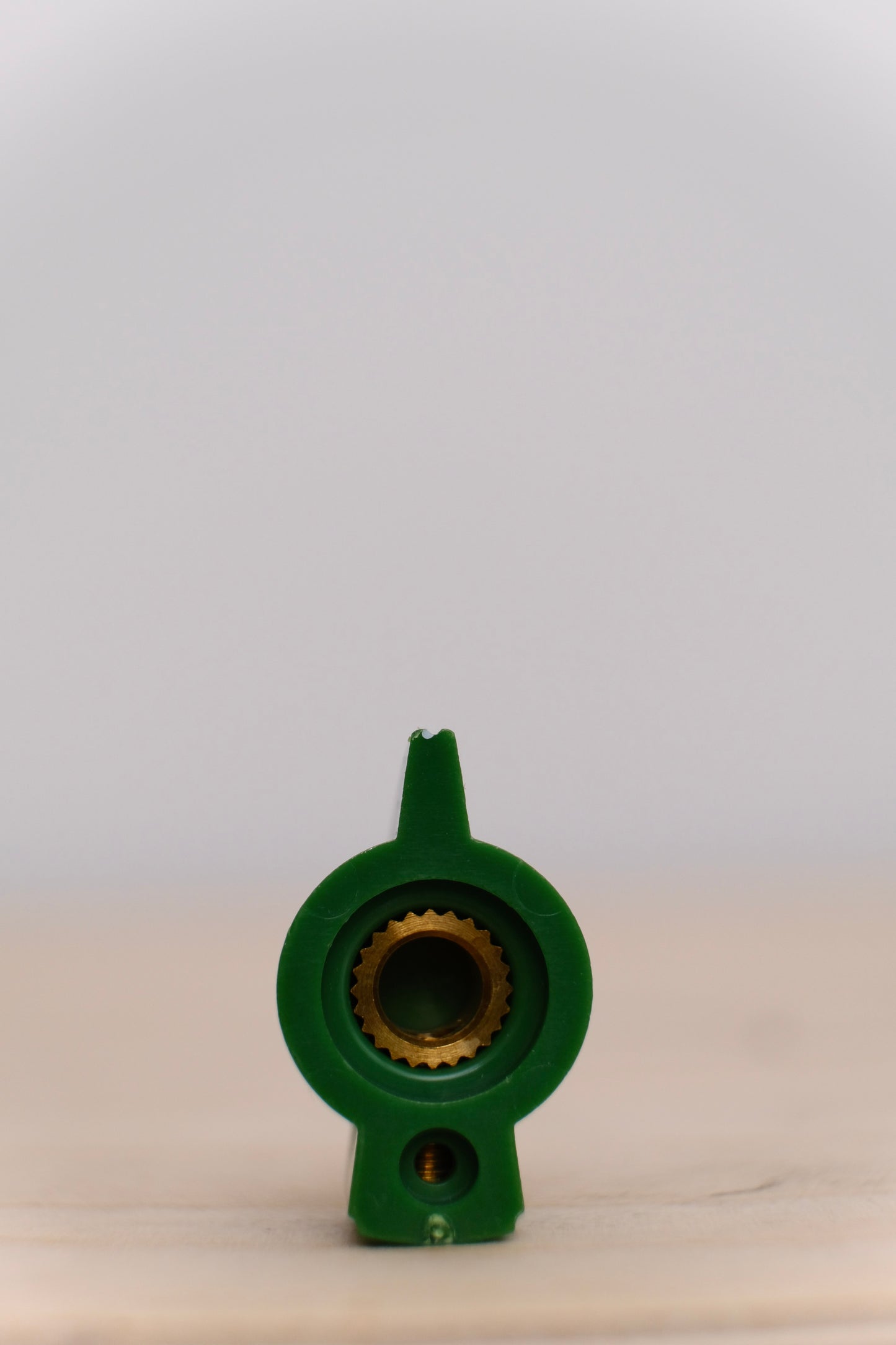 Green Chicken Head Knob with Brass Insert