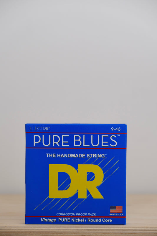 DR PURE BLUES™ - Pure Nickel Electric Guitar Strings: Light to Medium 9-46