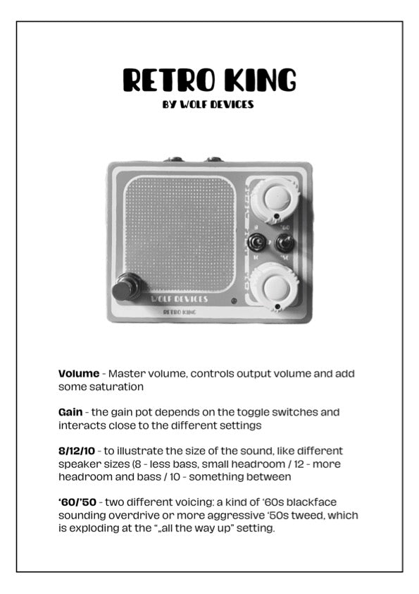 Wolf Devices - Retro King (Germanium & Silicon Overdrive) - Gray