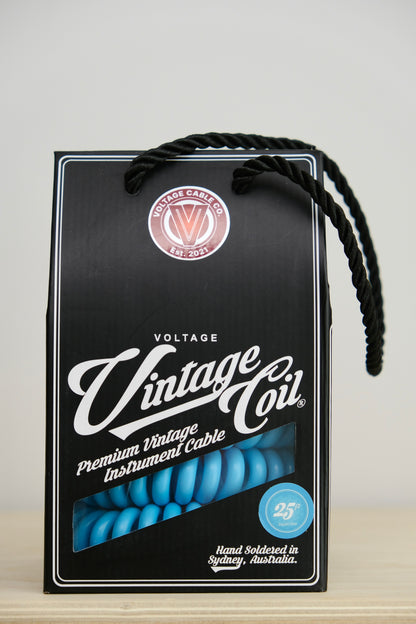 Voltage Cable Co. Vintage Coil Instrument Cable 25' - Electric Blue Straight to Straight Plugs