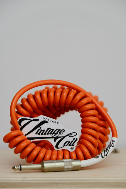 Voltage Cable Co. Vintage Coil Instrument Cable 25' - Orange Straight to Straight Plugs