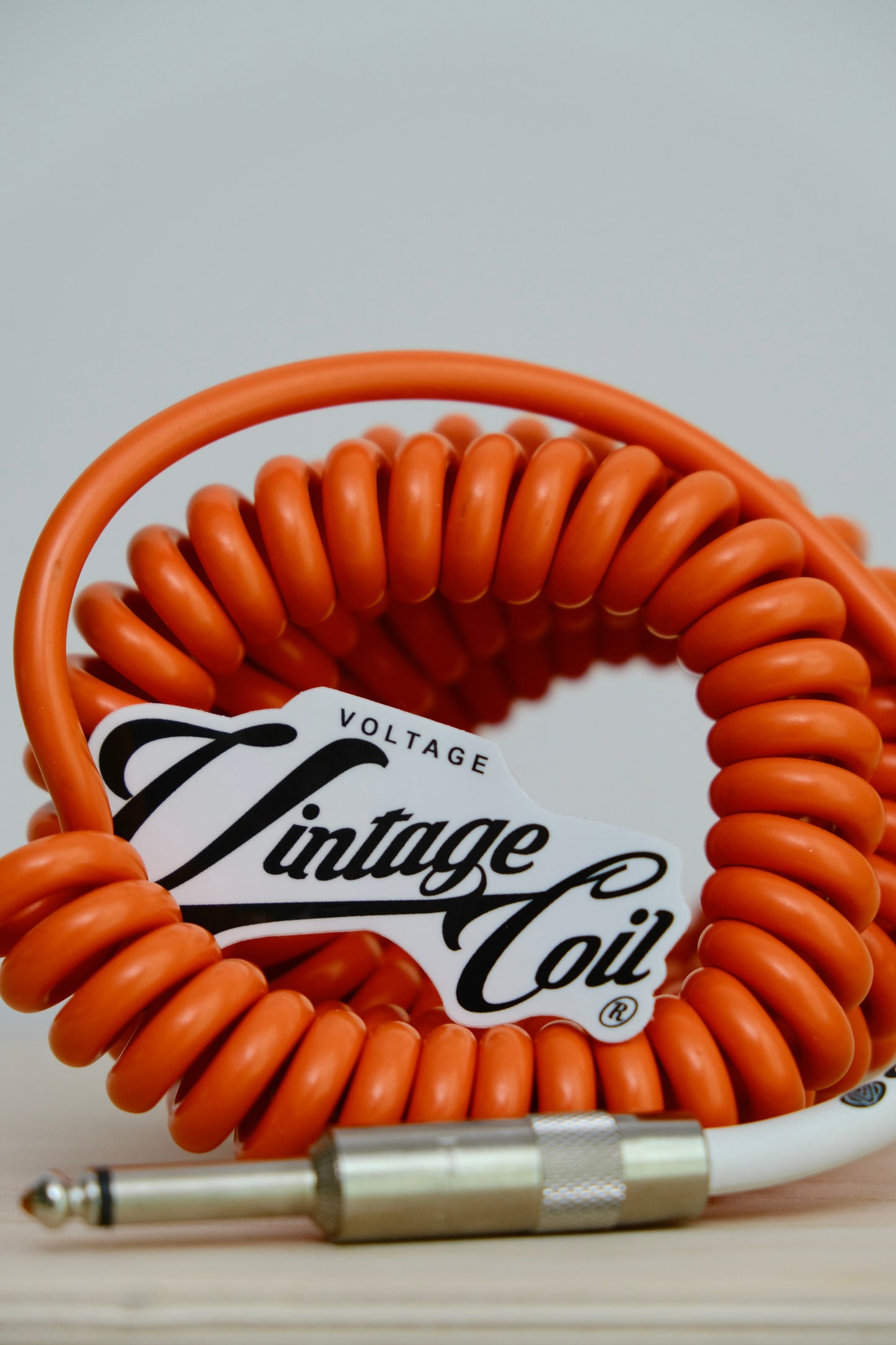 Voltage Cable Co. Vintage Coil Instrument Cable 25' - Orange Straight to Straight Plugs