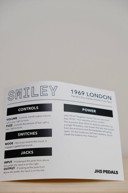 JHS Legends of Fuzz Smiley 1969 London