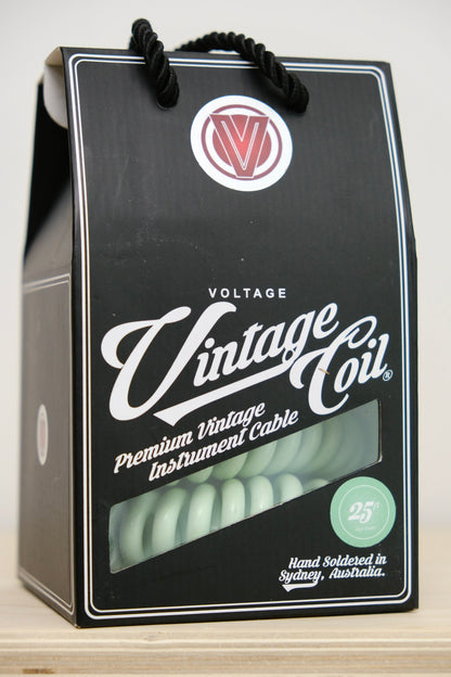 Voltage Cable Co. Vintage Coil Instrument Cable 25' - Surf Green Straight to Straight Plugs