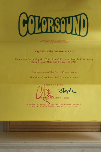 Colorsound Third Run Fuzz - May 2022