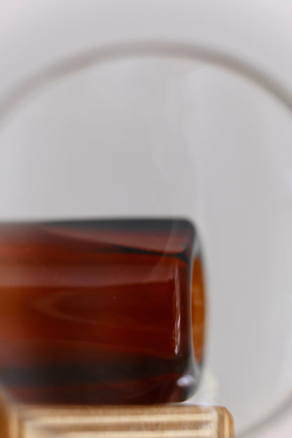 Moulded Medium Amber Glass Slide