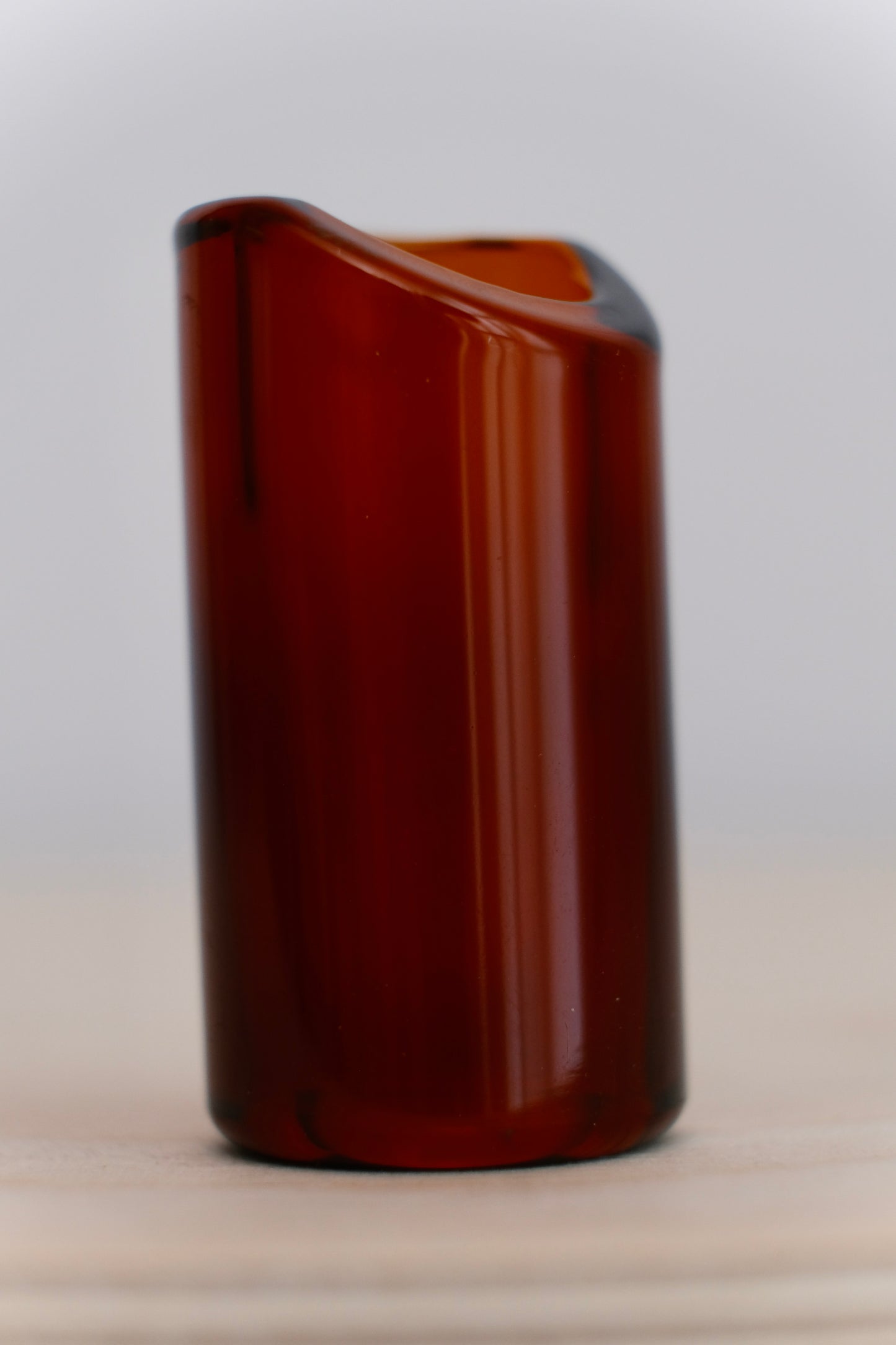 Moulded Small Amber Glass Slide