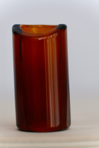 Moulded Small Amber Glass Slide