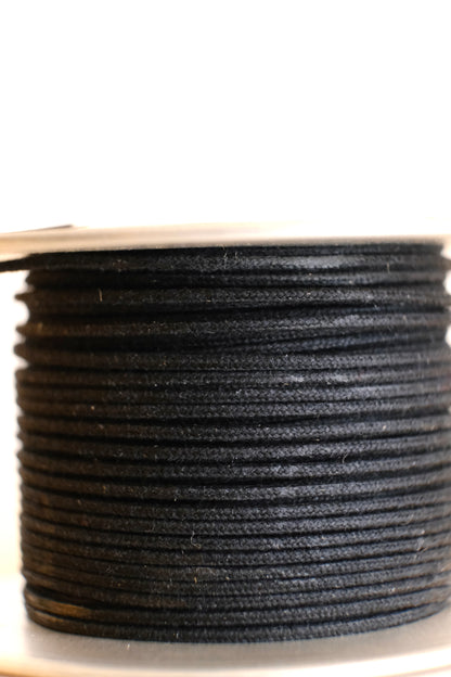 Vintage Style Solid Core Cloth Pushback Wire 50 ft. Black