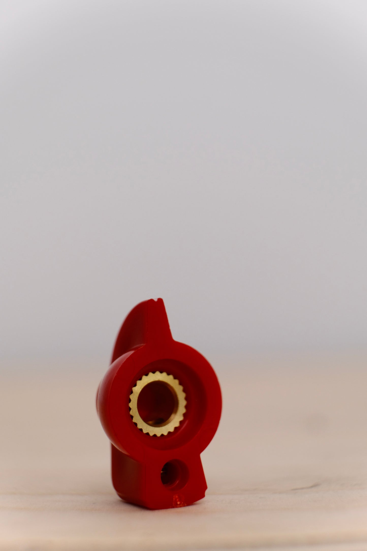 Red Chicken Head Knob with Brass Insert