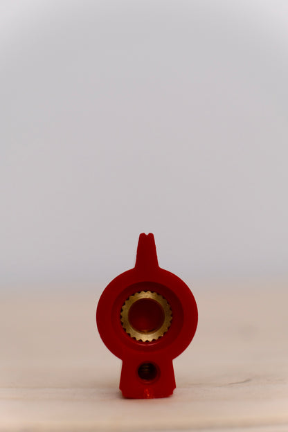 Red Chicken Head Knob with Brass Insert