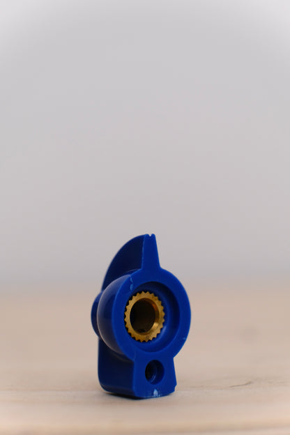 Blue Chicken Head Knob with Brass Insert