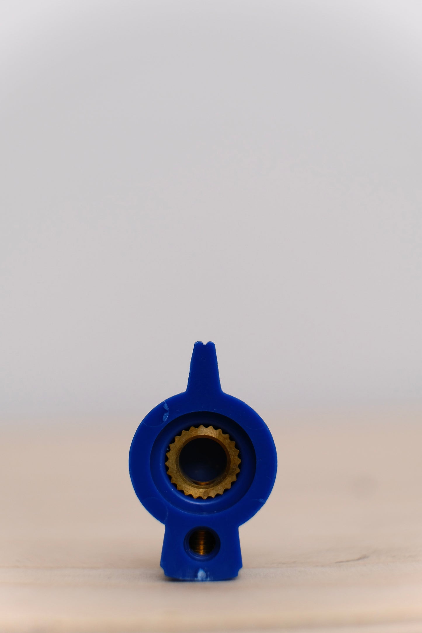 Blue Chicken Head Knob with Brass Insert