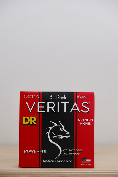 DR VERITAS™ 3 PACK  - Coated Core Technology Electric Guitar Strings: Medium 10-46