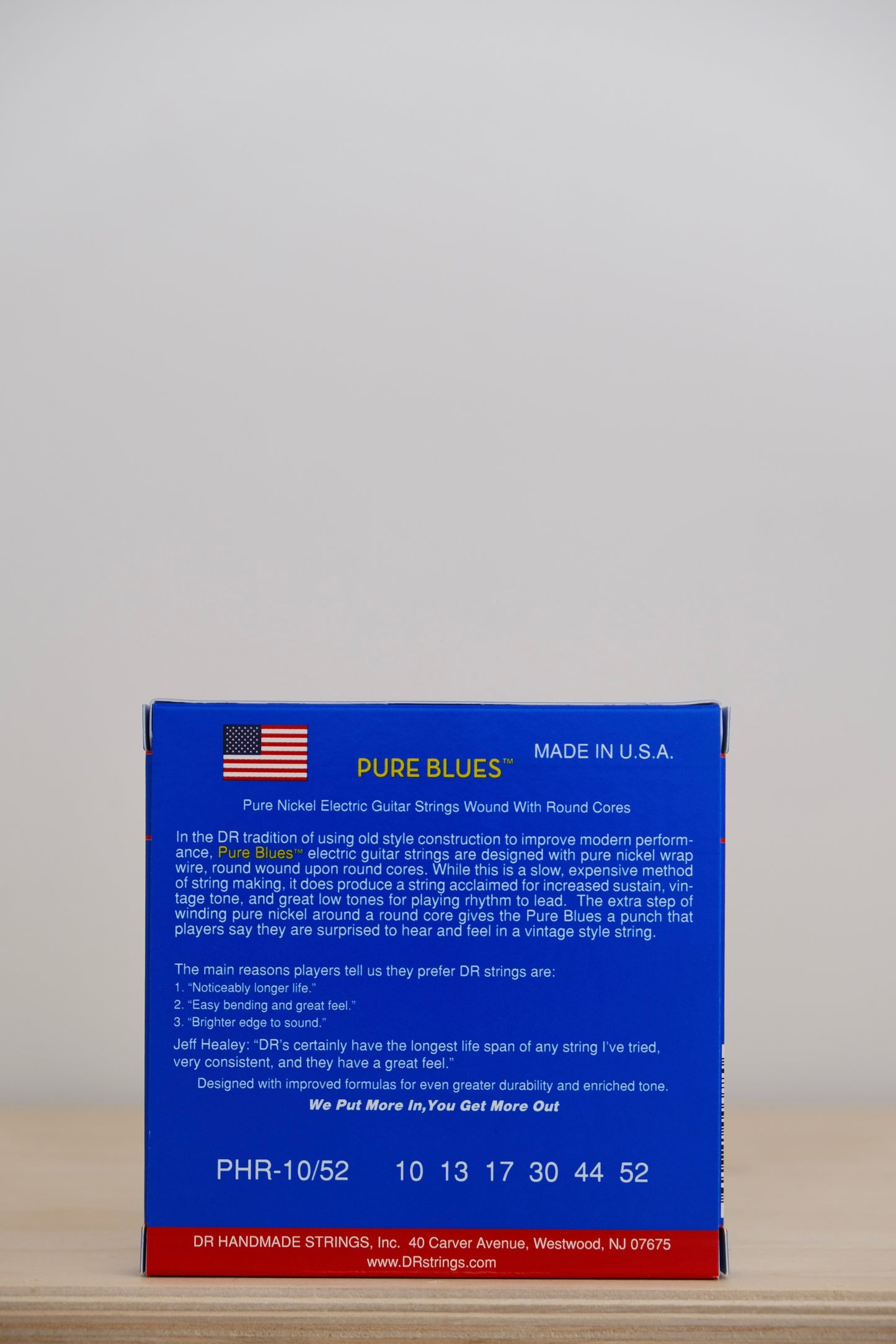 DR PURE BLUES™ - Pure Nickel Electric Guitar Strings: Medium to Heavy 10-52