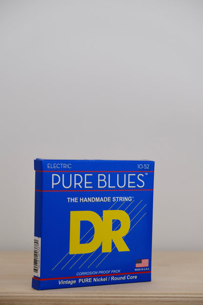 DR PURE BLUES™ - Pure Nickel Electric Guitar Strings: Medium to Heavy 10-52